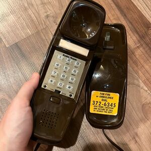 Chocolate Brown Push Button Style Phone Radio Shack Vintage UNTESTED